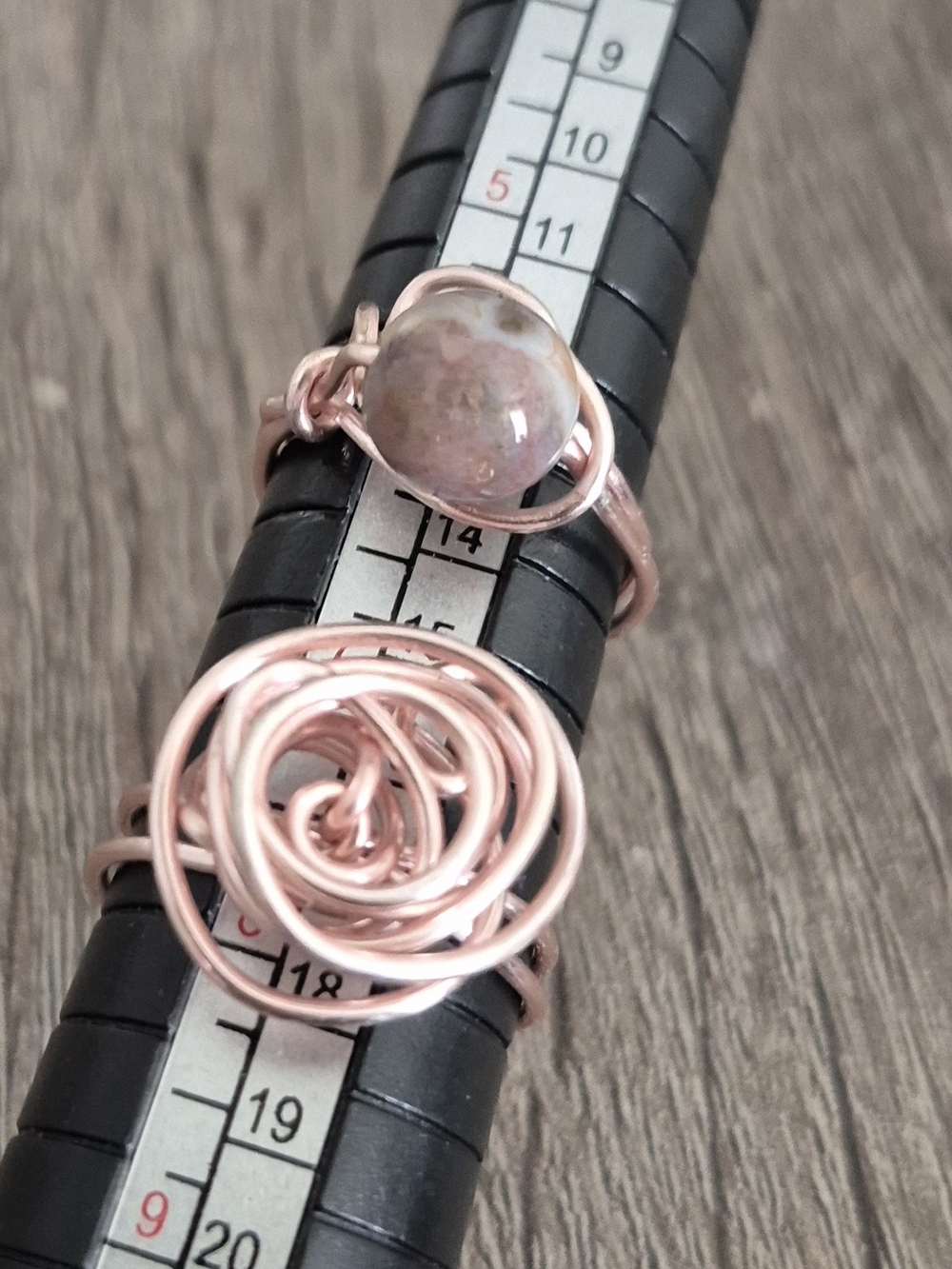 Rose Gold Copper Wrapped Ring Set! - Picture 4 of 6